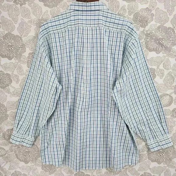 L.L. Bean Traditional Fit Button down Long sleeve Dress Shirt 18 Plaid 8467 - Picture 2 of 6